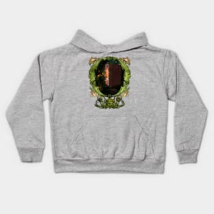 Fairytale book in the forest with cute little fairy Kids Hoodie